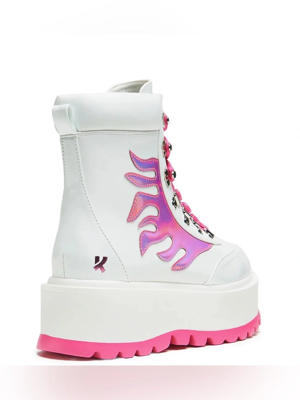 Kawaii Helios Hologram Flame Boots - Pink UK size 4 US size 6.5 EU size 37
